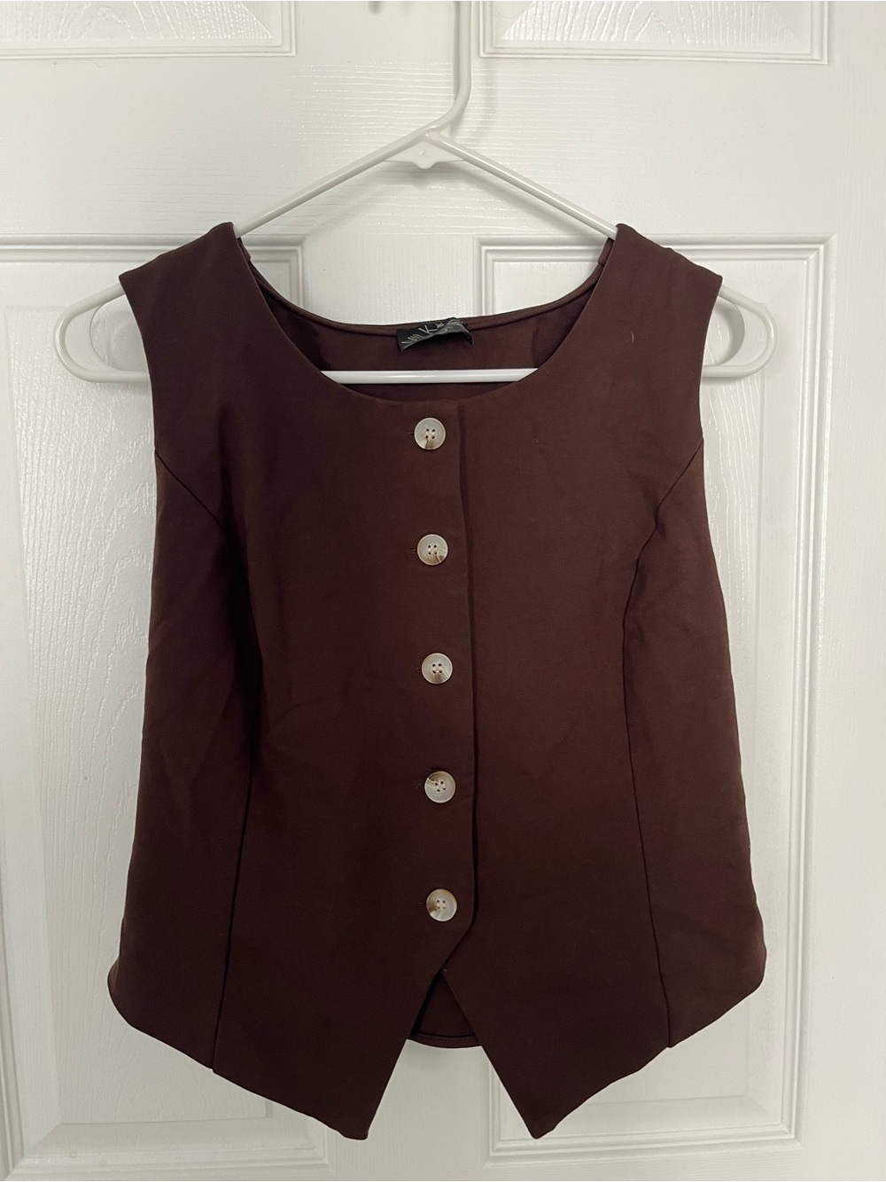 Casual Button-Front Brown Women’s Top